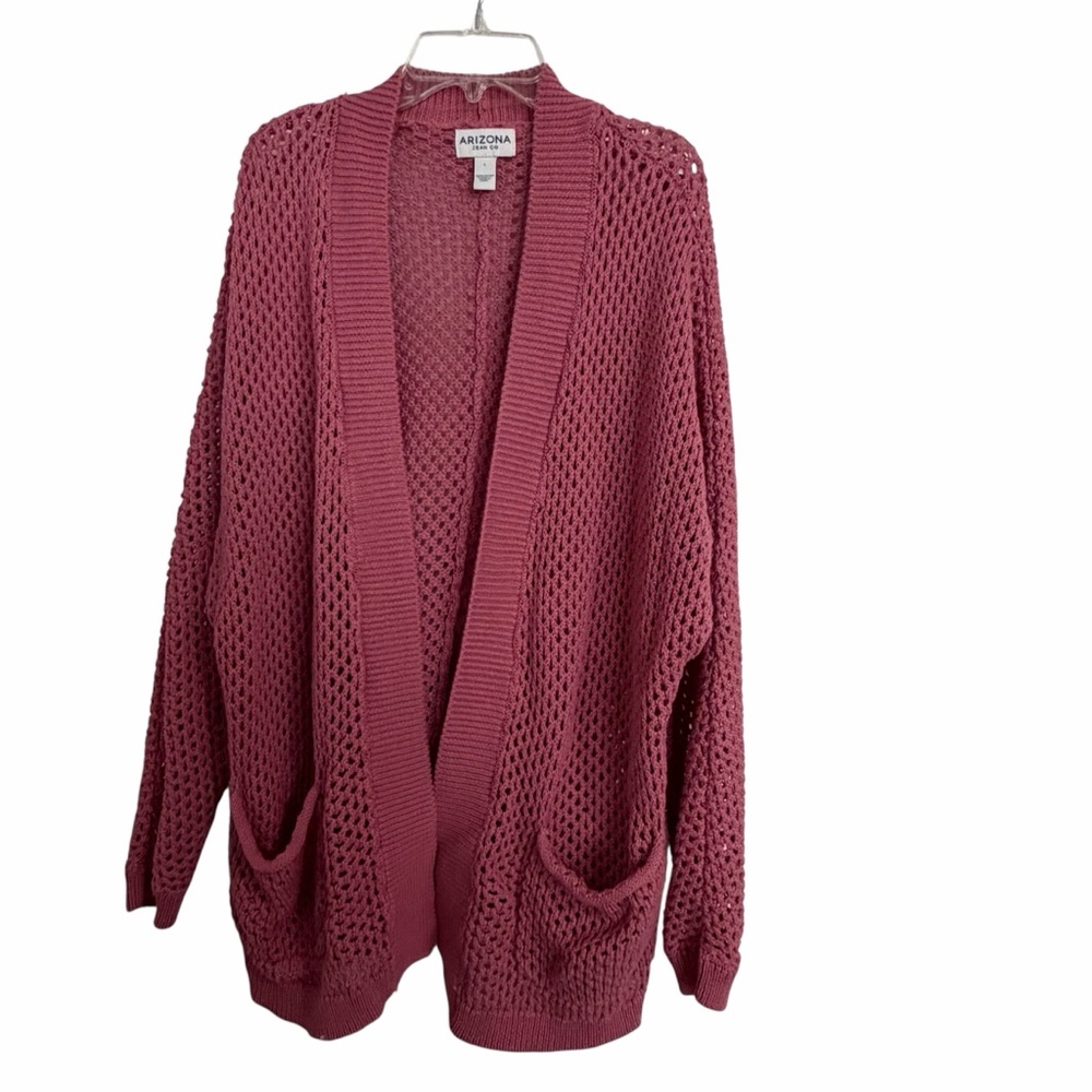 Arizona Jean Company Women's Knit Cardigan - Rose - L